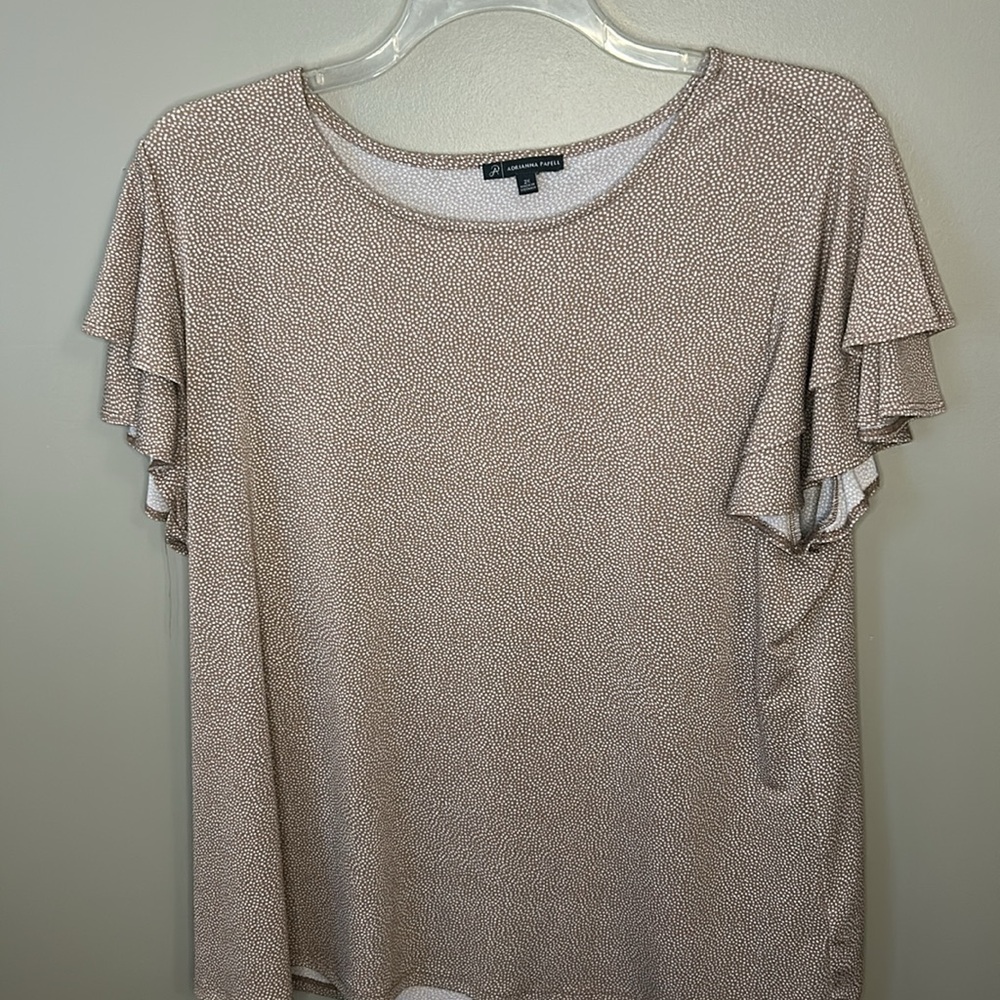 Outfit sale! Adrianna Papell tan, poke a dot 2x  
and Alfani navy pants, 22w